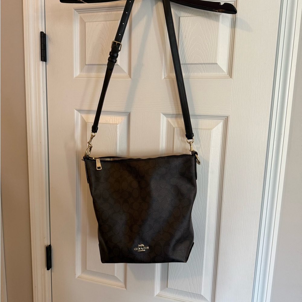 Coach Signature Dark Brown Crossbody Bag - Picture 3 of 6